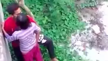 Young desi couple having a secret sex at park