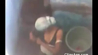 Neighbor Tamil girl voyeur video captured from second floor while she dress up