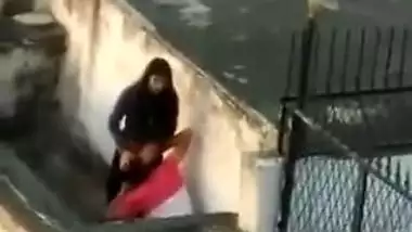 Desi lovers terrace fun captured on cam by a peeping tom