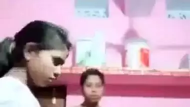 Young lesbian sisters boob sucking play