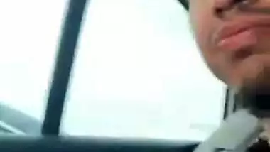 Beautiful desi girl sucking cock in car with bf