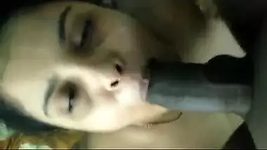 Sexy mom sucking her son’s black penis