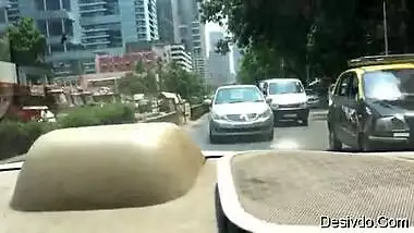 Desi wife showing breast and pussy to hubby infront of driver
