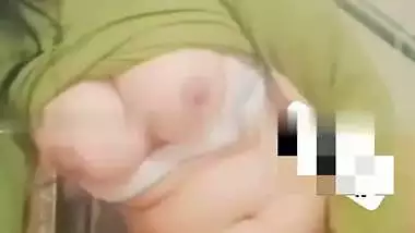 Big boob girl strips and fingers during live video call sex
