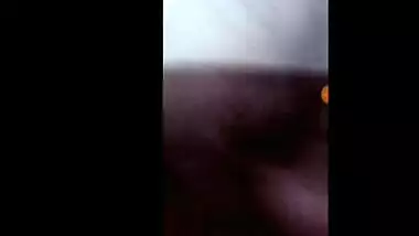 Cheating Indian housewife exposing unshaved slit and large love melons