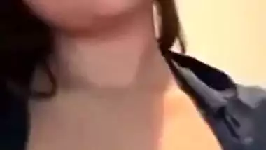 Sexy IT babe enjoys video call sex with her horny colleague