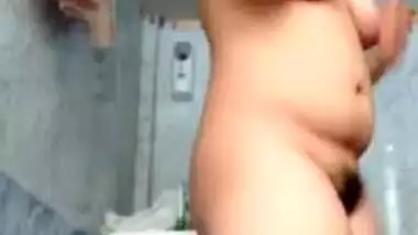 Indian girlfriend getting ready for shower