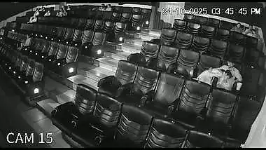 Blowjob in cinema theatre by horny girlfriend