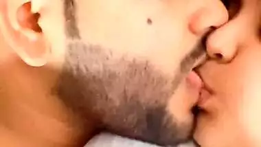 Cute young girl Smooching BF and showing her Big Boobs
