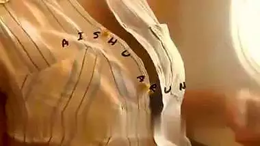 Daring Indian wife shows her boobs on a public flight
