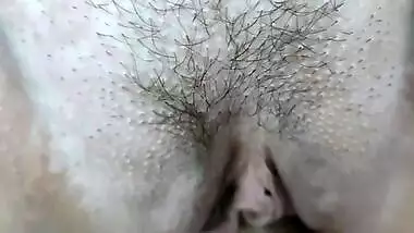 Slowly fucking my stepmom's hairy pussy. Homemade porn. She has a tight and wet butterfly pussy