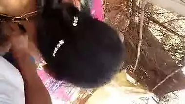 Desi telugu aunty sucking cock and getting boobs pressed