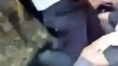 Cute girl outdoor oral sex