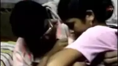Indian guy makes out with a maid and licks her natural tits
