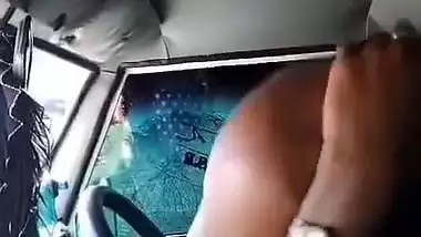 HD Tamil sex video of a couple fucking in a car