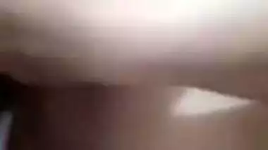 MILF showing off her huge Desi boobs and squeezing cute nipples