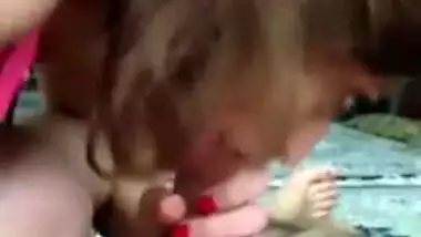 Beauty wife gives blowjob