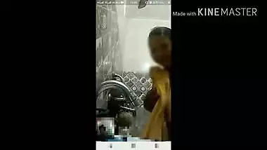 Desi BBW bathing on video call with Devar