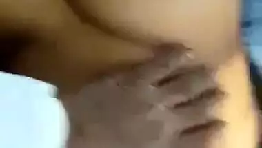 Playing with mature boobs inside car