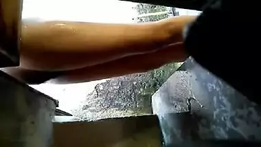 Hairy twins bathing