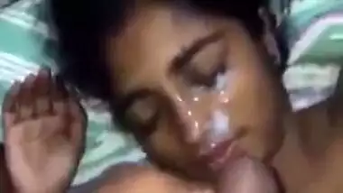 Tamil teenage sis cumshot on face by brother