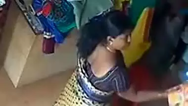 Satin silk saree aunty in shop