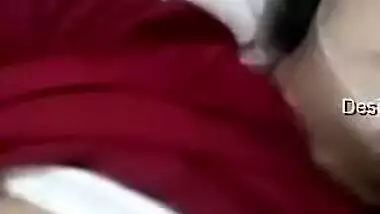 Today Exclusive- Super Sexy Look Desi Girl Showing Her Boobs To Lover On Video Call